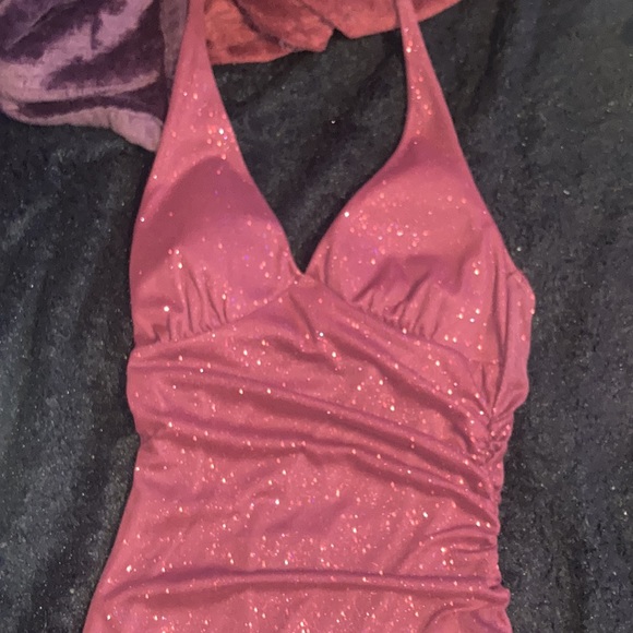 Burgundy sparkly full length gown - Picture 2 of 11